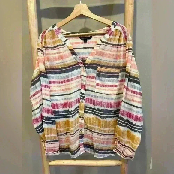 ✨Zac & Rachel stripped button down shirt size 3X - Picture 1 of 6